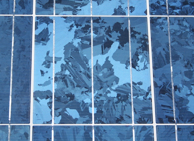 Solar panels reflect unique design.