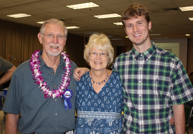 Walt Bentley (center) with is wife Sherri and son Matthew.