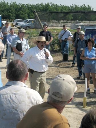 Manuel Jimenez speaks at a previous blueberry field day.