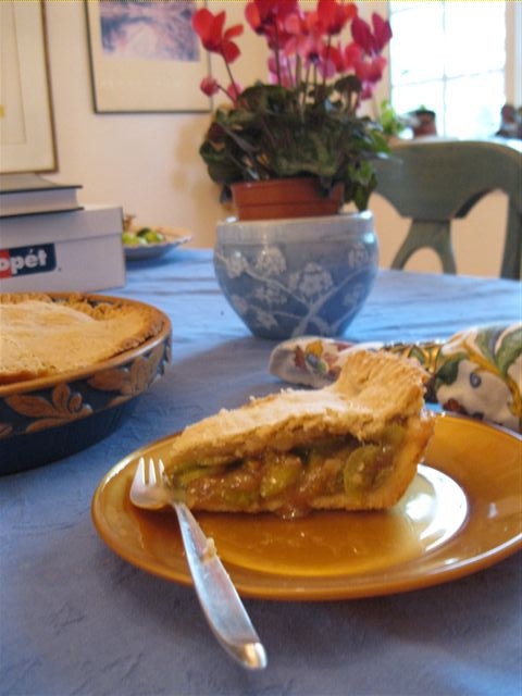 green tomato pie on a plate