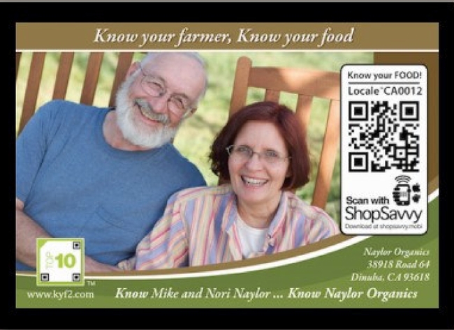 Naylor Farms shelftalker with QR code