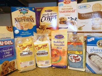 Photo: A wide variety of gluten-free items from the grocery store.