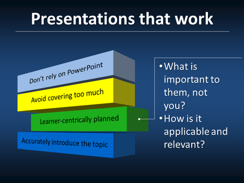 Presentations That Work--learner centric