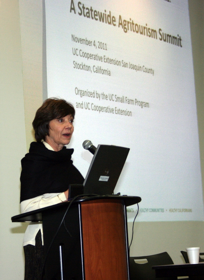 Karen Ross spoke at California's first statewide agritourism summit, held in Stockton.