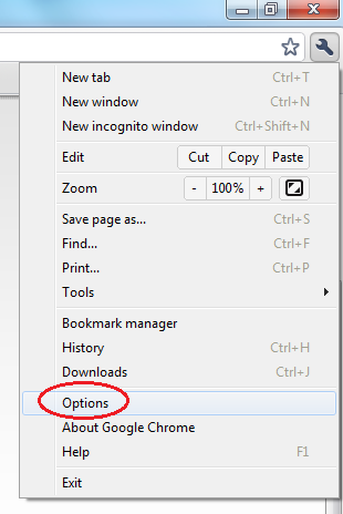 In Chrome select the 