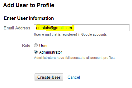 Enter the new users e-mail and select the user permissions while adding the new user.